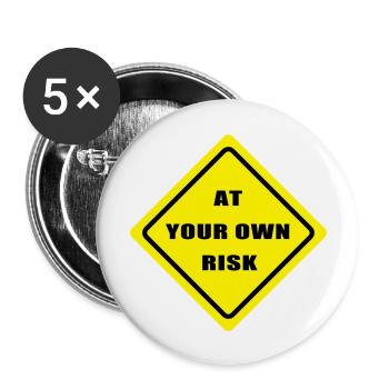 At your own risk - Buttons large 2.2''/56 mm (5-pack) - white - Front