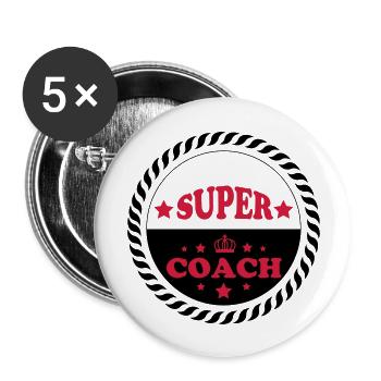 Super coach - Buttons large 2.2''/56 mm (5-pack) - white - Front