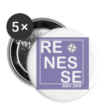 Renesse aan zee lila - Buttons groß 56 mm (5er Pack) - Weiß - Vorne