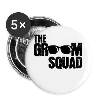 Groom Squad Bachelor Party - Buttons large 2.2''/56 mm (5-pack) - white - Front