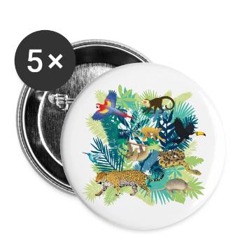 Südamerika Dschungellicht - Buttons groß 56 mm (5er Pack) - Weiß - Vorne