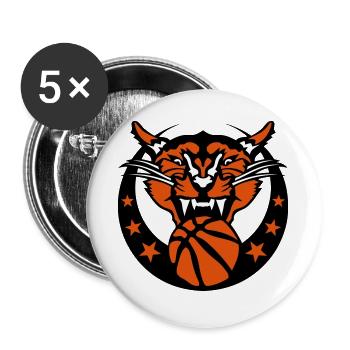 basketball cougar logo sport - Lot de 5 grands badges (56 mm) - blanc - Devant
