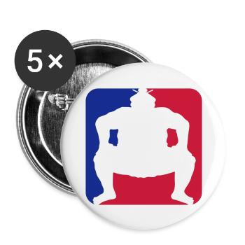 rouge bleu cool sumoringer button logo japonais her - Lot de 5 grands badges (56 mm) - blanc - Devant