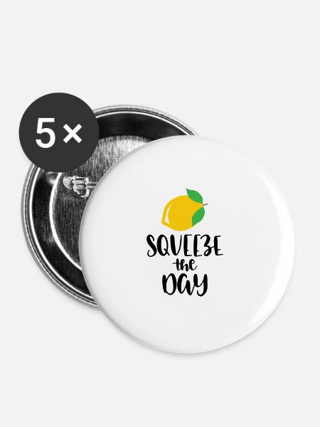 squeeze the day - Buttons groß 56 mm (5er Pack) - Weiß