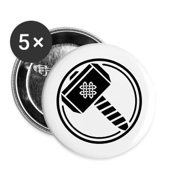 gott hammer - Buttons groß 56 mm (5er Pack) - Weiß - Vorne