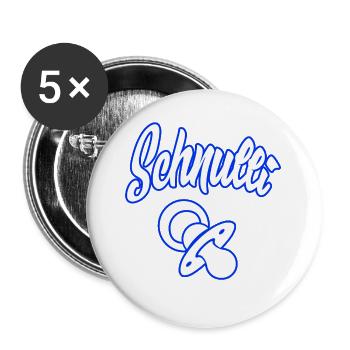 Schnulli Schnuller - Buttons groß 56 mm (5er Pack) - Weiß - Vorne