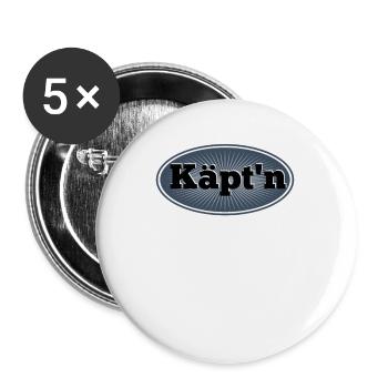 Kapitän, Käpt'n - Buttons groß 56 mm (5er Pack) - Weiß - Vorne