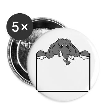 rahmen schild elefant traurig gesicht mauer text f - Buttons groß 56 mm (5er Pack) - Weiß - Vorne