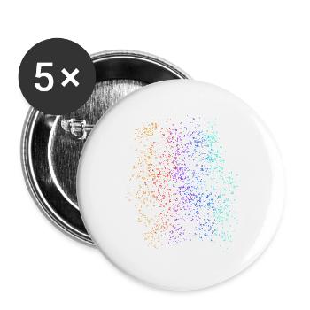 Colorful paint splashes - Buttons large 2.2''/56 mm (5-pack) - white - Front
