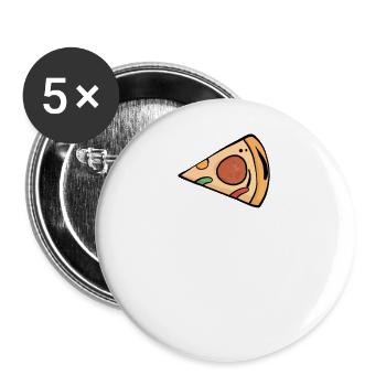 Matching partner family duo twins friends - Buttons large 2.2''/56 mm (5-pack) - white - Front