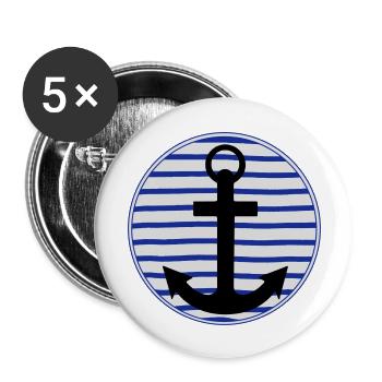 Marinière Bretagne 22 - Lot de 5 grands badges (56 mm) - blanc - Devant
