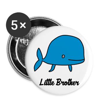 Frère Frangin Frere Naissance Bébé Frérot - Lot de 5 grands badges (56 mm) - blanc - Devant