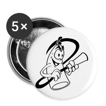 extinctoon - Lot de 5 grands badges (56 mm) - blanc - Devant