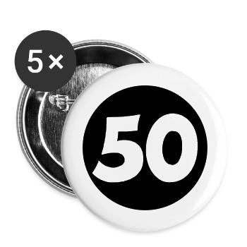 50 - Buttons groß 56 mm (5er Pack) - Weiß - Vorne