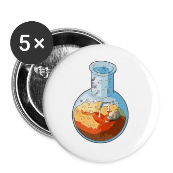 Biologie Vial Woman Reading Book Féminisme Science - Lot de 5 grands badges (56 mm) - blanc - Devant