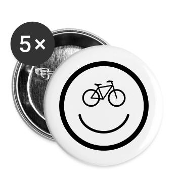 Faire du vélo - Lot de 5 grands badges (56 mm) - blanc - Devant