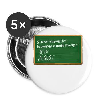 Professeur de vacances professeur de professeur professeur énonciations drôles - Lot de 5 grands badges (56 mm) - blanc - Devant