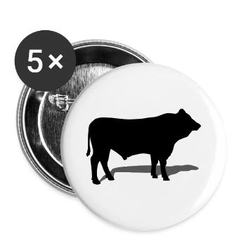 taureau - Lot de 5 grands badges (56 mm) - blanc - Devant