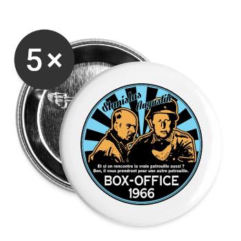stanislas augustin box-office 1966 - Lot de 5 grands badges (56 mm) - blanc - Devant