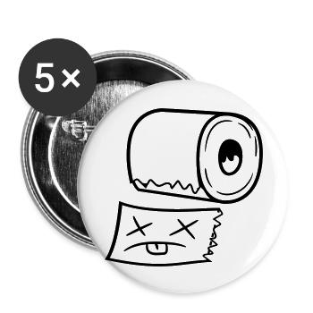 drôle mort visage arraché stueck toilettes pap - Lot de 5 grands badges (56 mm) - blanc - Devant