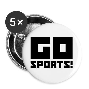 Go Sports Geschenk - Buttons groß 56 mm (5er Pack) - Weiß - Vorne