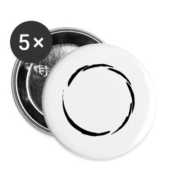 Kreis Symbol - Buttons groß 56 mm (5er Pack) - Weiß - Vorne