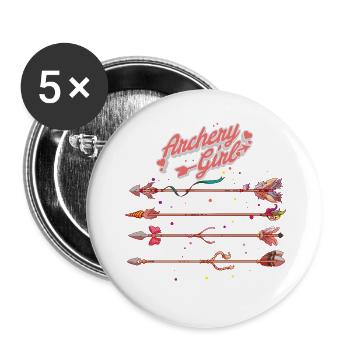 Archery Archery Girl Arrow Feather Sport Arrow - Buttons large 2.2''/56 mm (5-pack) - white - Front