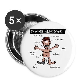 Birthday Old Ancient Beauty Funny Funny Fun - Buttons large 2.2''/56 mm (5-pack) - white - Front