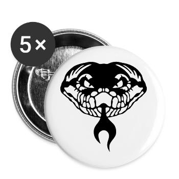 stammes schlange zunge viper 1202 - Lot de 5 grands badges (56 mm) - blanc - Devant