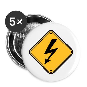 shield note electric lightning current energy star - Buttons large 2.2''/56 mm (5-pack) - white - Front