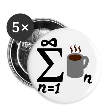 Infinite Coffee - Buttons groß 56 mm (5er Pack) - Weiß - Vorne