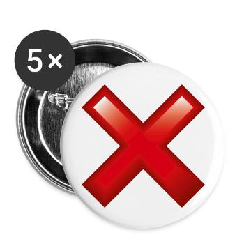 Smiley Cross - Lot de 5 grands badges (56 mm) - blanc - Devant