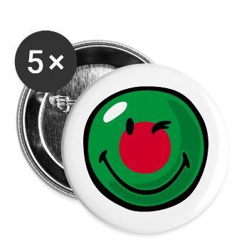 Smiley Flag Bangladesh - Buttons large 2.2''/56 mm (5-pack) - white - Front