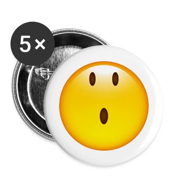 Smiley Glossy Speechless - Buttons groß 56 mm (5er Pack) - Weiß - Vorne