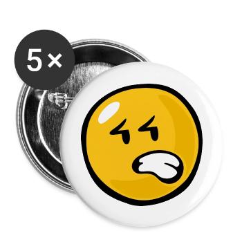 Smiley Anger Aggravation - Buttons large 2.2''/56 mm (5-pack) - white - Front