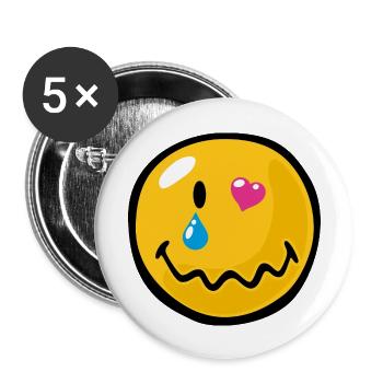 Smiley Love Sentimentality - Lot de 5 grands badges (56 mm) - blanc - Devant