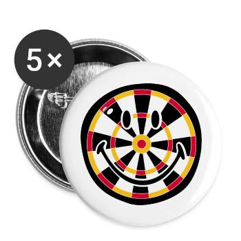 Smiley Dart Board - Buttons large 2.2''/56 mm (5-pack) - white - Front