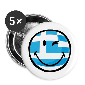 Smiley Greece - Buttons large 2.2''/56 mm (5-pack) - white - Front