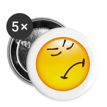 Smiley Miffed - Buttons groß 56 mm (5er Pack) - Weiß - Vorne