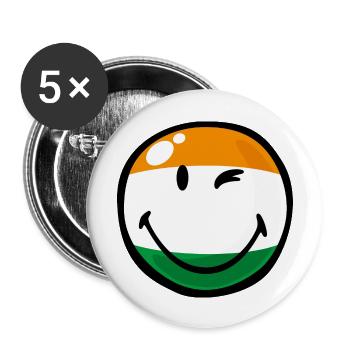 Smiley India - Buttons large 2.2''/56 mm (5-pack) - white - Front