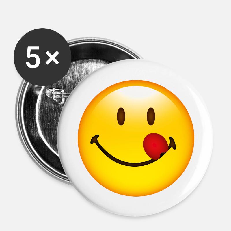 Smiley Taste - Buttons large 2.2''/56 mm (5-pack) - white