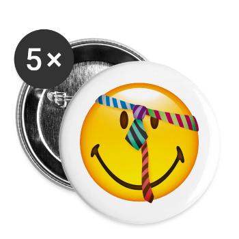 Smiley Tie - Buttons groß 56 mm (5er Pack) - Weiß - Vorne