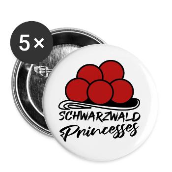 Schwarzwald Princesses Heimat Bollenhut Kuckuck - Buttons groß 56 mm (5er Pack) - Weiß - Vorne