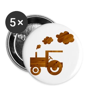 traktor landwirtschaft spielzeug - Buttons groß 56 mm (5er Pack) - Weiß - Vorne