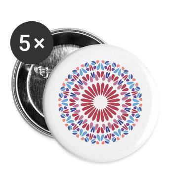 Mandala - Buttons large 2.2''/56 mm (5-pack) - white - Front