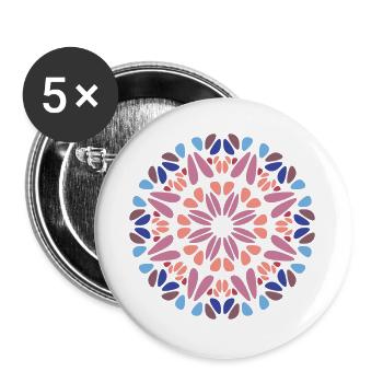 Mandala - Buttons groß 56 mm (5er Pack) - Weiß - Vorne