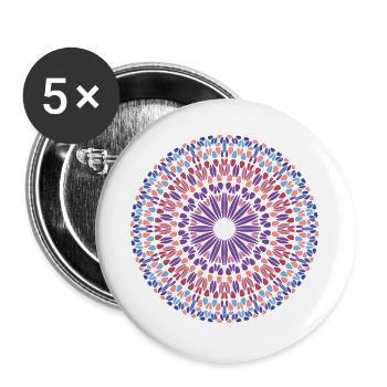 Mandala - Buttons groß 56 mm (5er Pack) - Weiß - Vorne