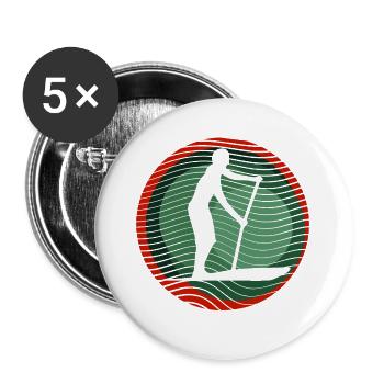 SUP - Surf - Lot de 5 grands badges (56 mm) - blanc - Devant