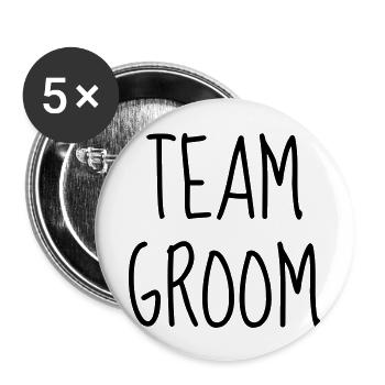 Marriage Wedding Bride Groom Hochzeit Mariage Love - Buttons large 2.2''/56 mm (5-pack) - white - Front