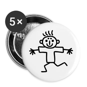 Strichmännchen Läufer - Buttons groß 56 mm (5er Pack) - Weiß - Vorne